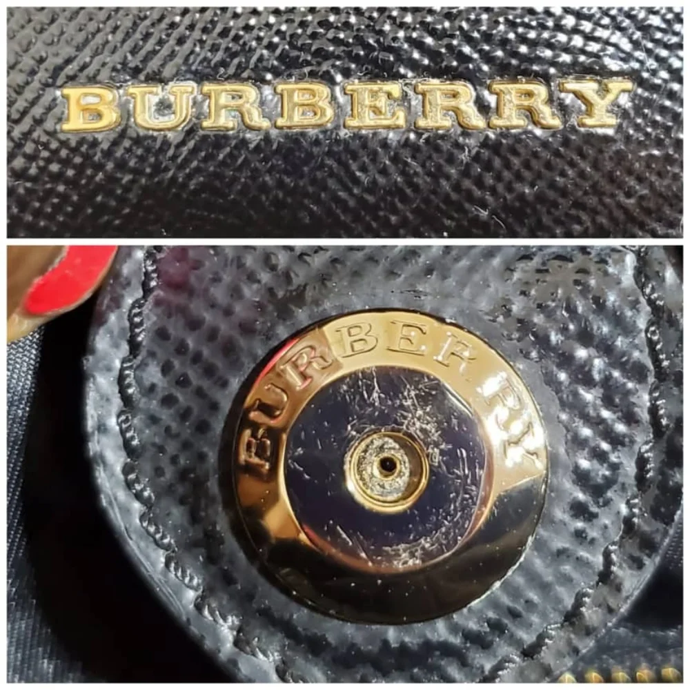 Authentic Burberry Dinton Convertible Satchel Patent Medium
